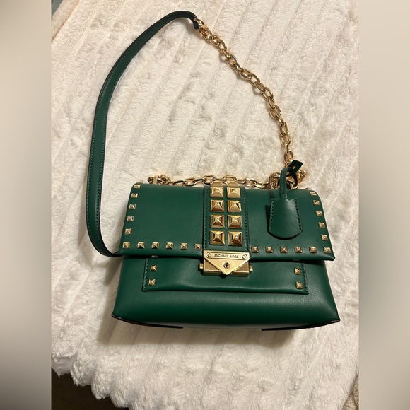 Michael Kors Green Studded Women's Bag - Picture 2 of 12
